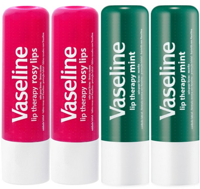바세린 립테라피 립밤 스틱형 4종, 4.8g, 1개, 로지2+민트2