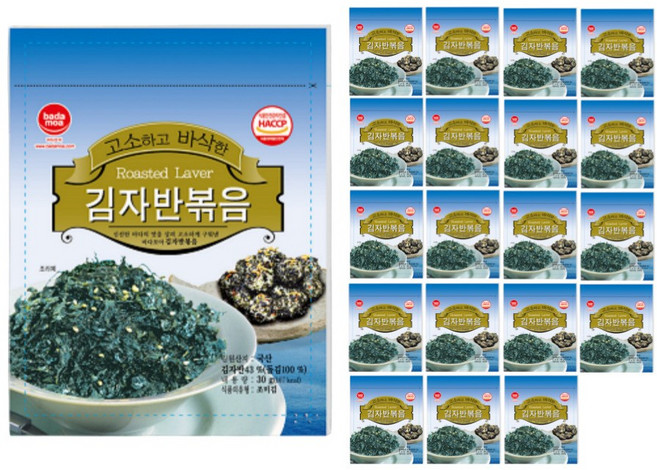 바다모아 고소하고 바삭한 김자반볶음, 30g, 20개