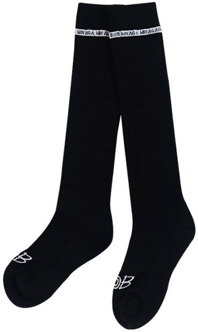 BOB GOLF 라인 니삭스 장목 여성 골프 양말, 1세트, WBOBKS3BK 라인 블랙 장목