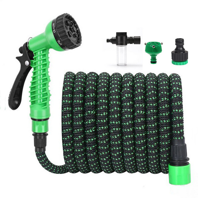 리빙코어 늘어나는 매직호스 7in1 고압 분사 물호스 세트 30M 정원 세차 베란다 호스, 15m, 1개