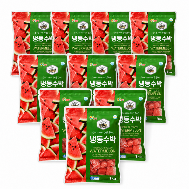 루비랑 국산 냉동 수박 다이스 수박주스 땡모반, 10개, 냉동수박  1kg