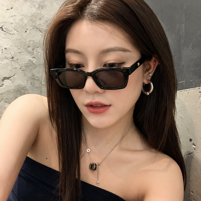 일호장신구 프렌치 와이드 스퀘어 선글라스 자외선 차단 고퀼 데일리 패셔너블 뿔테 안경