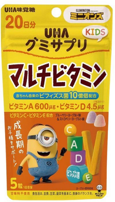 UHA 味覺糖 葉黃素 鐵 葉酸, 1個, 兒童-綜合維他命軟糖, 100顆