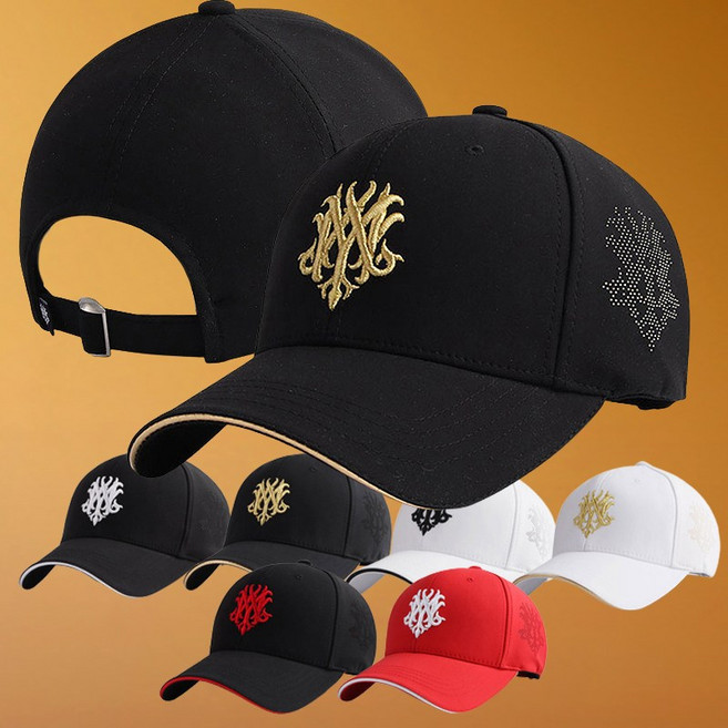 스판 샌드 스포츠 골프모자 볼캡 야구모자 남성 여성용 캡모자/H-21648, 화이트/골드, 1개