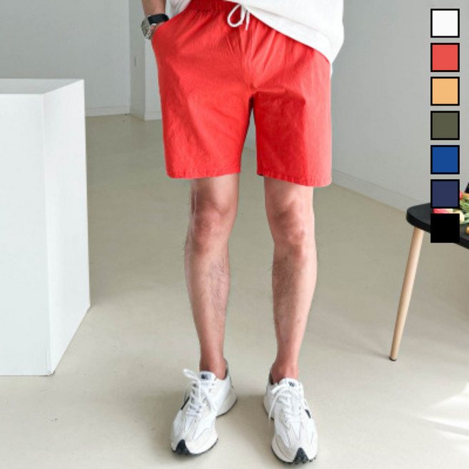 놈시크 27-40 남자 린넨 반바지 워싱 사방스판 5부팬츠 빅사이즈