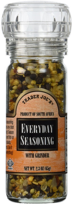 트레이더 조스 에브리데이 조미료 내장 그라인더 포함 에브리데 트레이더 조스 에브리데이 조미료 내장 그라인더 포함 에브리데이 사용 가능 바다 소금 겨자 씨 후추 열매 고수 양, 65g, 1개