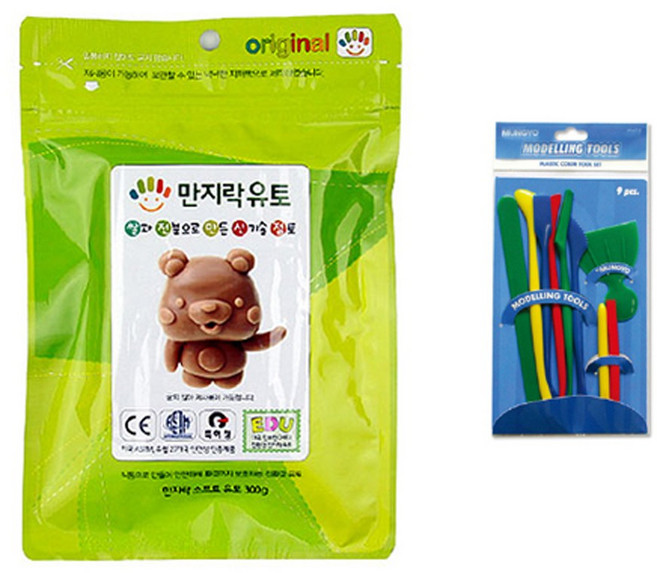만지락 소프트유토 300g/조소용칼 모델링툴 9종, 1개