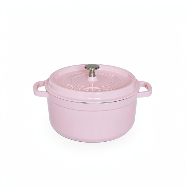 HYPXL 慕琺瑯鍋 20cm 聚熱保溫鎖汁入味, 夜鶯粉（適合3 - 5人之家）, 1個, 24cm
