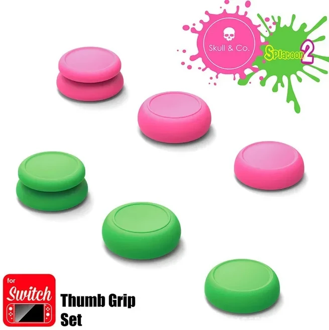 해골 로커 캡 조합 스태킹 6Pcs 버튼 Nintendo Switch OLED/스위치 라이트/스위치 조이스틱 보호 커버, 02 3 pink 3 green