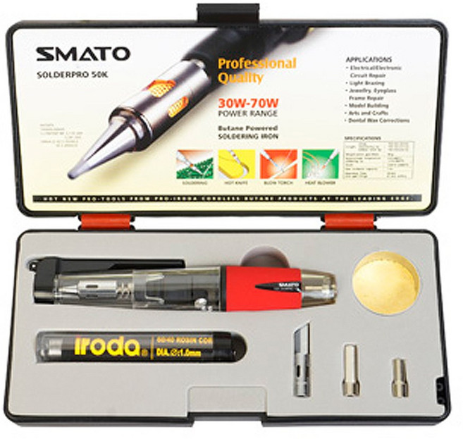 가스 인두기 휴대용 납땜 전설공사 세공 스마토 PRO-50, 1개, 인두기세트