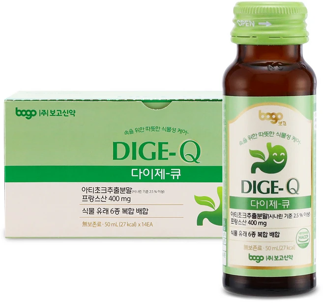 보고 다이제큐 소화건강 음료 아티초크 레몬추출물 데일리 케어, 50ml, 14개 - 쿠팡