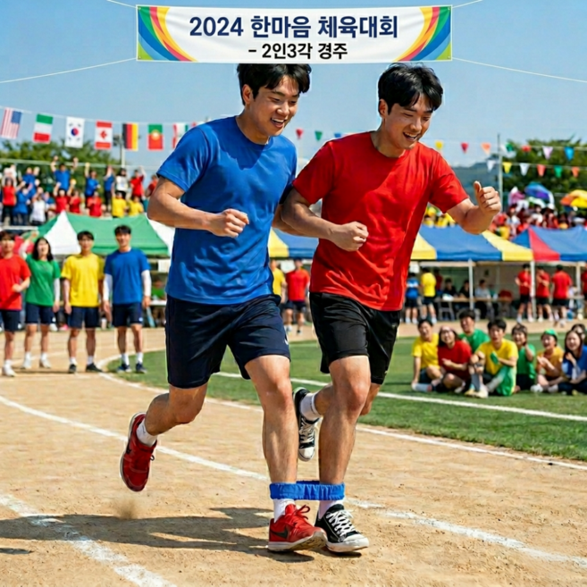 슬로우테라스 2인3각 벨크로 발목 밴드 찍찍이 끈 운동회 체육대회 용품, 4개