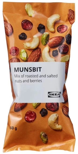 이케아 디저트 스낵류 스웨디시 너트 문스비트, 로스트너트 베리믹스 솔트 - 쿠팡
