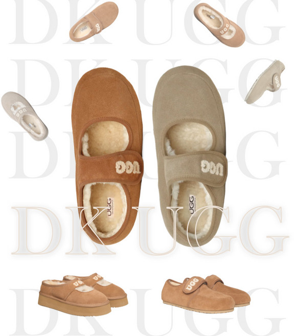 호주 DKUGG 디나 메리제인 어그 레터링 자수로고 겨울 단화 DK237