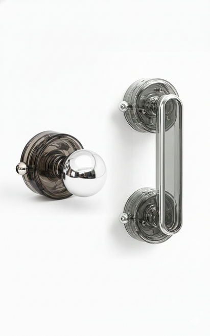 지구별 다용도 강력한 흡착손잡이 욕실 베란다 멀티세트, 블랙, 긴손잡이1개 + 볼손잡이 1개, 1세트