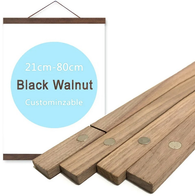 21 90CM 자기 옷걸이 홀더 사진 캔버스 스크롤 아트웍 소나무 키트 나무 그림에 프레임, 30cm, 30cm, 1개