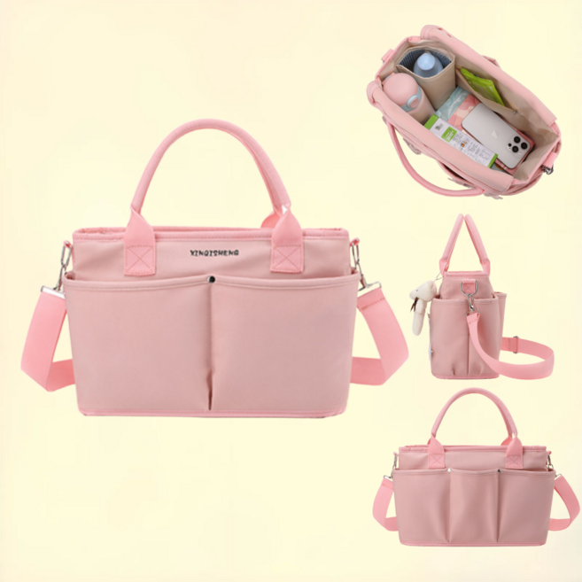 위드메리 가벼운 보온보냉 대용량 기저귀가방, 핑크