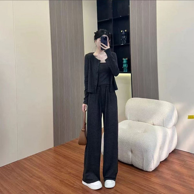 오스틱니 2026 여성 니트 빅사이즈 간절기 캐주얼 운동 세트 (3세트)