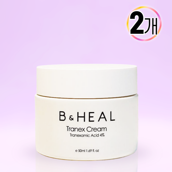 [Hot] 트라넥삼산 4% 고함량 비앤힐 속기미 멜라토닝 나이아신아마이드 글루타치온 펩타이드 기미크림, 2개, 50ml