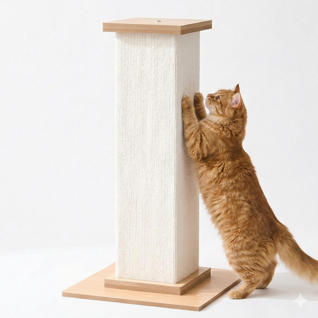 에스엘씨펫 고양이 수직 카페트 스크래쳐 기둥 대형, 아이보리, 1개
