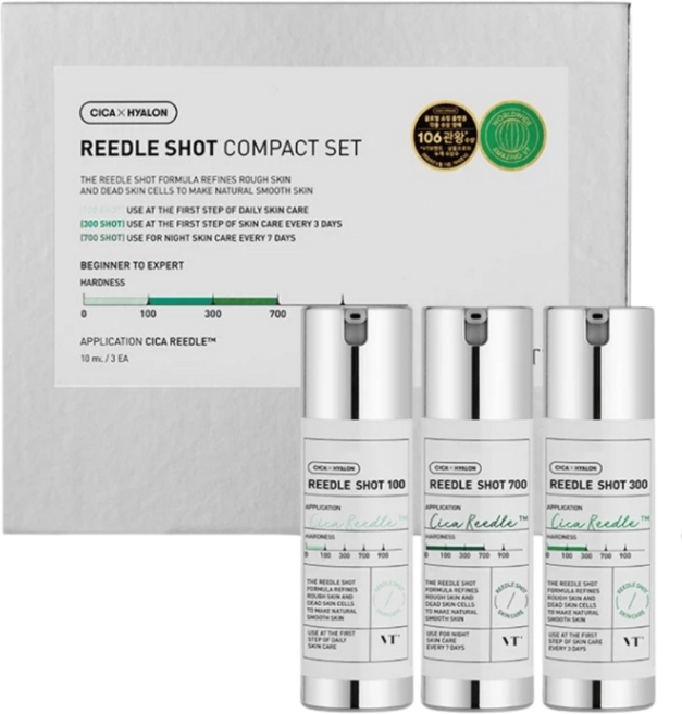 VT COSMETICS REEDLE SHOT COMPACT SET 微晶精華禮盒, 1組, VT微針精華禮盒(10ml*3), 1入