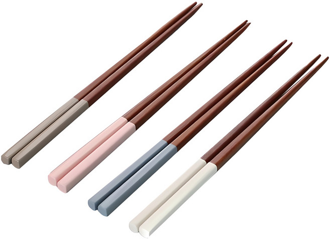 아카시아 옻칠 파스텔 젓가락 4벌 세트, 혼합색상, 단품, 1개