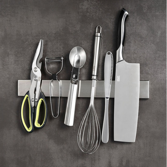 Dondekman 304 풀스테인리스 40cm x2 자석칼걸이, 1개, 실버 40cm