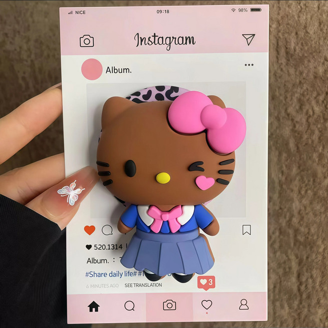 라온샵 핸드폰 그립톡 휴대폰 자석 스마트톡, 1개, 교복키티