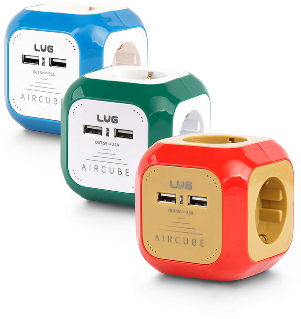 러그 에어큐브 4구 USB 1.5m/ 3m/ 5m 멀티탭 콘센트, 골드레드, 1개