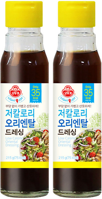 오뚜기 LIGHT JOY 저칼로리 오리엔탈 드레싱, 215g, 2개
