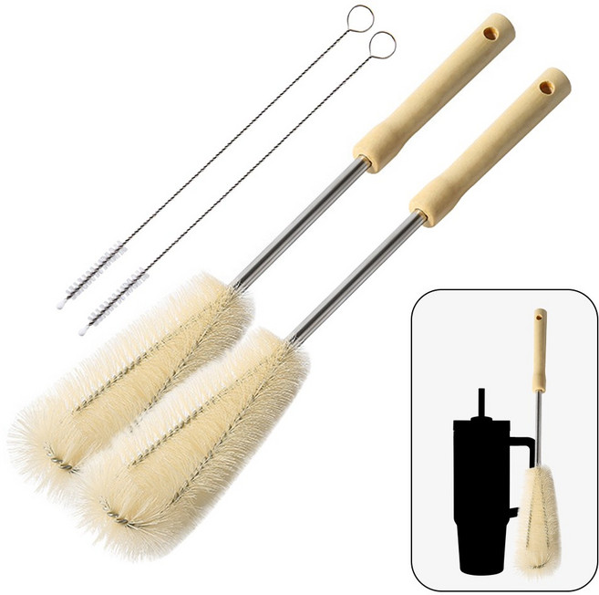 아뜨리 롱 텀블러 세척솔 물병 설거지 브러쉬, 2개, 대형