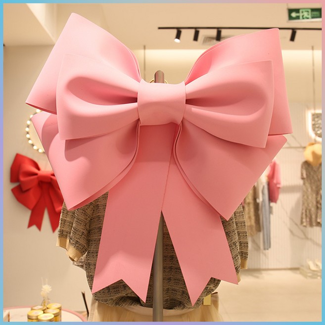 리본테라스 대왕리본 3라인 레이어드 DIY 리본재료 장식품 선물용 파티 웨딩카, 핑크, 1개