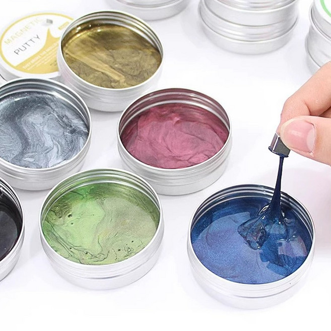 자석 클레이 6가지 액체괴물 신기한 자석 슬라임, 1세트, 45g, 여섯 가지 컬러 한 세트