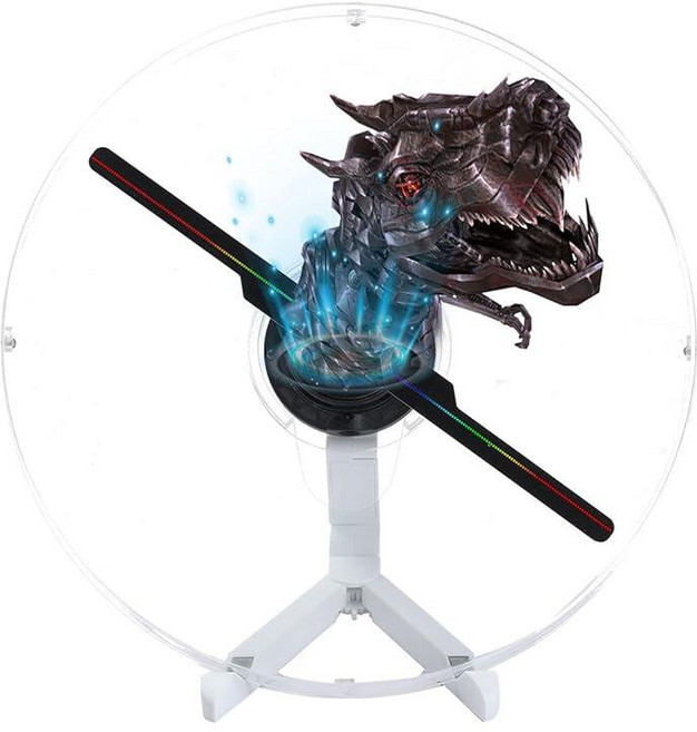 HFZ 3DhologramFan 투명 보호 커버 Wi-Fi 및 앱 제어 고휘도 LED 700가지 비디오 소재 무역 박람회 전시회에 적합 (13.4인치(앱+와이파이+리모컨, HFZ 3DhologramFan 투명 보호 커버, Wi