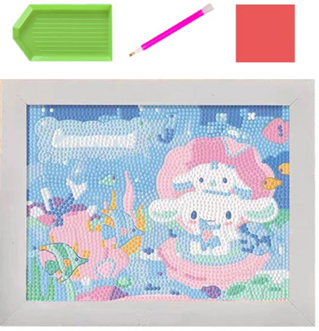 귀여운 캐릭터 보석십자수 액자, 104호, 1개