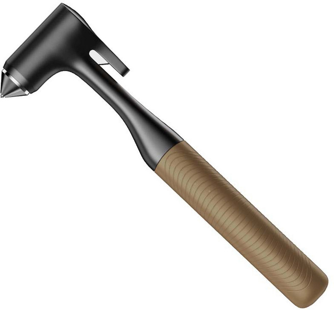 카폴레옹 비상탈출 차량용 안전벨트 컷터 겸 해머망치 실버, 1개, 카멜 Q