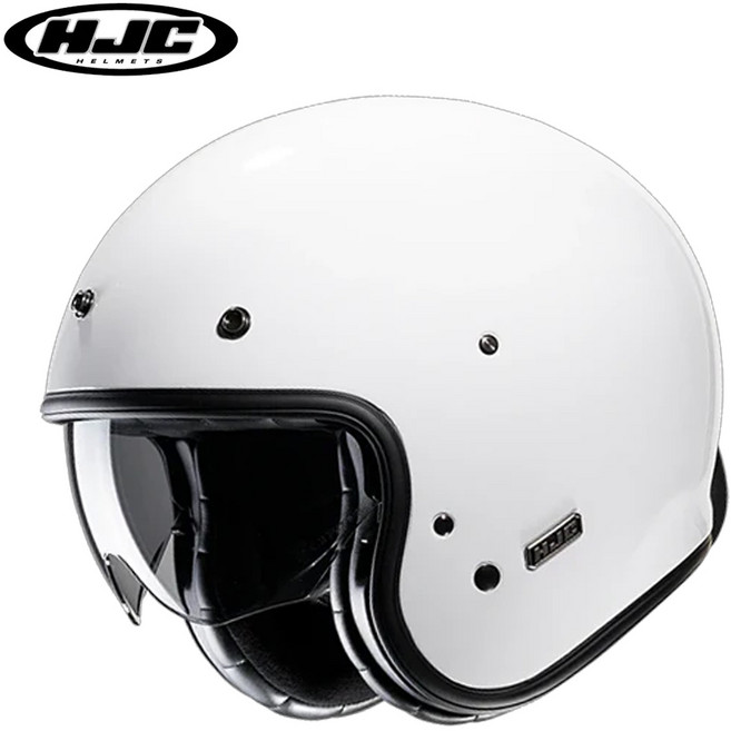 HJC 홍진헬멧 V31 클래식 오픈페이스 오토바이 바이크 헬멧, 1번 단색 화이트