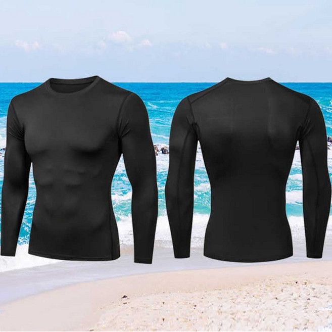 남성 바닷가 수영복 패션 래쉬가드 상의 긴팔 티셔츠