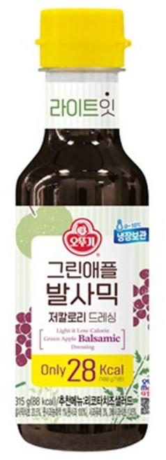 (무)(냉장)오뚜기 그린애플발사믹 저칼로리드레싱312g, 312g, 3개