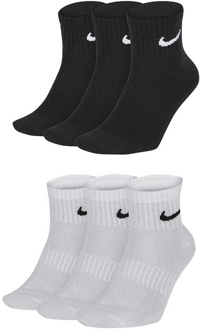 Nike 中筒運動襪 (3入) 黑白 SX7677