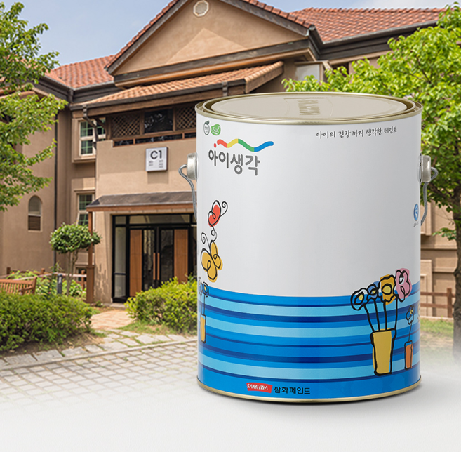 삼화페인트 아이생각 수성 외부프로 친환경페인트 외부용 베란다 다용도실 페인트, 4L, (0)  백색 WHITE, 1개