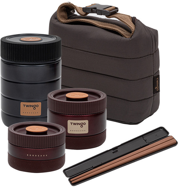 트윙고 보르도 보온죽통 도시락세트 1180ml, 1개