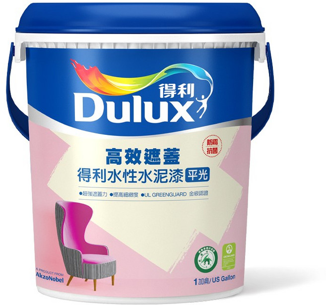 Dulux得利 高遮蓋水性水泥漆, 霧鄉, 1個, 3.785L