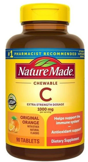 해외배송 Nature Made 네이처메이드 비타민C 1000mg 오렌지맛 츄어블 90정 Chewable Vitamin C200227, 해외배송 Nature Made 네이처메이드 비타민C 1, 1개 - 쿠팡