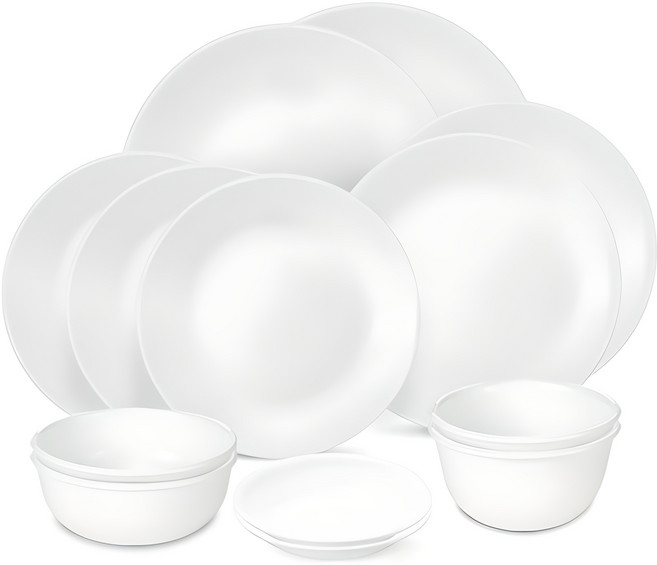 코렐 저스트화이트 2인 코리안 M 식기 세트 13p, 화이트, 식기 6종, 1세트