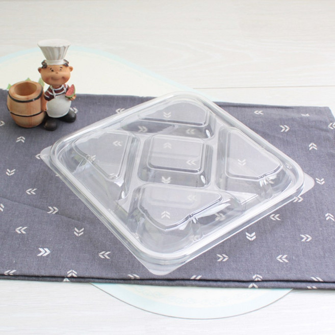 S-0925 5칸 투명 반찬 샐러드 도시락 포장용기 [용기+뚜껑 180세트], 180개, 1개