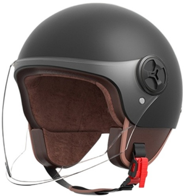 서브22 오토바이 킥보드 클래식 반모 헬멧, 매트블랙