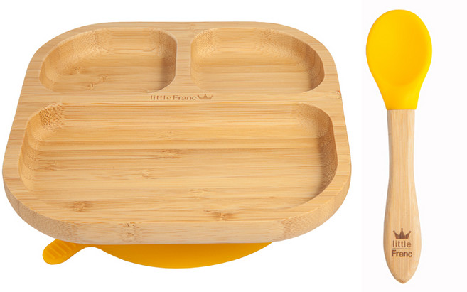 리틀프랑 흡착식판 유아식기, 흡착식판(옐로우), 1개