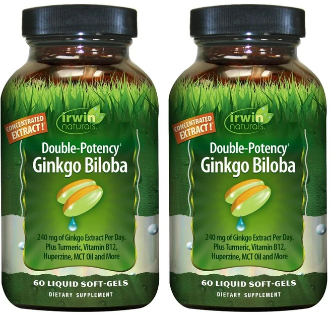 Irwin Naturals 더블 포텐시 은행나무 240mg60 액상 소프트젤, 2, 60정 - 쿠팡