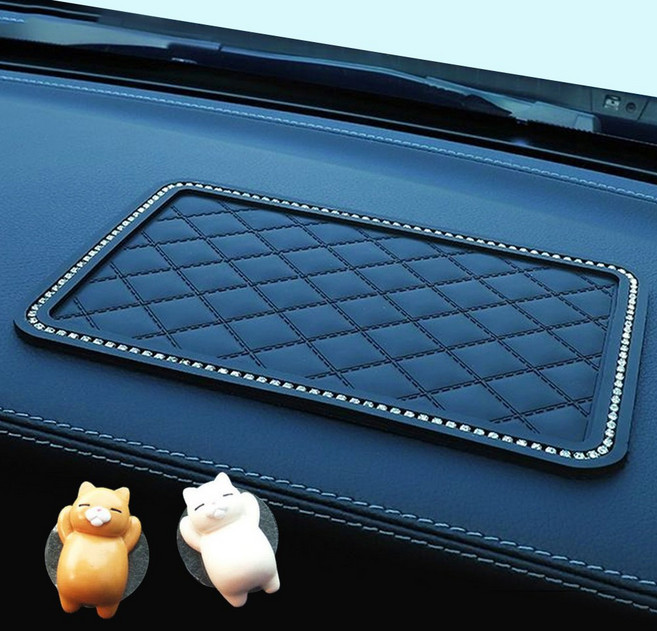 고급스러운 차량용 논스립 미끄럼방지 패드 + 잠자는 고양이 액세서리, 1개, 심플하고 깔끔한 패드